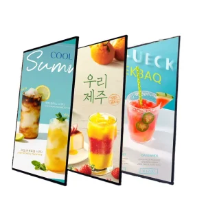 Ultra-Thin Rectangular LED Light Box Wall Mounted Poster Display Advertising Signboard Store Menu Custom Size High Brightness