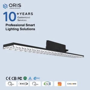 Ultra-Thin Translucent Slim Aluminum LED Track Linear Light High CRI 90 DALI Dimmer Adjustable Rail Modern Black Housing Lights