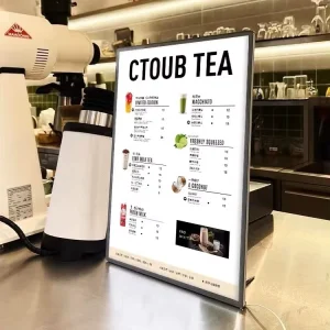 Ultra thin Aluminum Rectangle LED Pull Out Advertising Light Box for Indoor Dining Menus