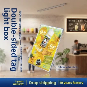 Ultra thin Double Sided LED Light Box with Aluminum Alloy Frame 10000 Lumens Brightness for Window Display Showroom Use