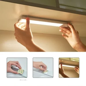Ultra thin Magnetic LED Strip Light Smart PIR Motion Sensor Rechargeable Cabinet Closet Wine Cabinet Night Lamp