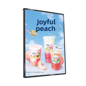 Ultra-thin Rectangle Pop-up Light Box with Tempered Glass Wall-mounted Tea Shop Sign LED Lit Menu for Ordering