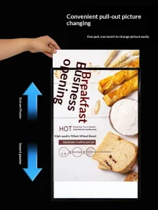 Ultrathin Rectangle Aluminum LED Menu Board Strips Wall Mounted Advertising Light Boxes Indoor Use Restaurants Hotels Shops
