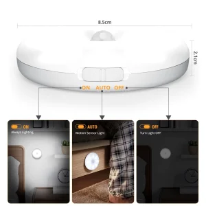 Under Cabinet 8 LED Motion Sensor Lights Rechargeable Dimmable High CRI 90 Modern White Eco Friendly Closet Lighting USB Cable
