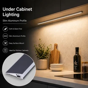 Under Cabinet Downward Emitting LED Aluminium Profile Channel Lighting Fixture for Kitchen Cupboard Strip Light Projects