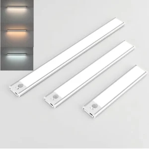 Under Cabinet Lighting Slim Motion Sensor Light Dimmable and 3 Color Temperature Closet Lights 200mm USB Rechargeable Magnetic