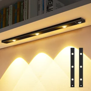 Under Cabinet Lights LED Motion Sensor Light Indoor USB for Closet Cabinet Kitchen 3 Modes Stepless Dimming Hill Lighting