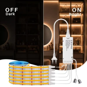 Under-cabinet Lighting Kit Door-Activated Sensor Switch DC 12V Dimmable Water Resistant High Brightness Drill-Free