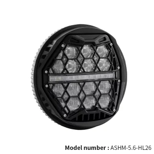 Universal 5 3/4 LED Headlight 80W Honeycomb Mesh Motorcycle Front Lamp H4 Plug Cafe Racer Bobber Chopper Custom IP67 Light