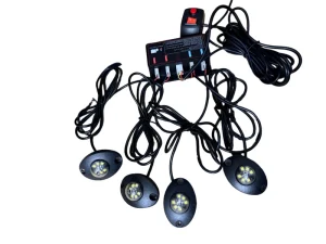 Universal LED Hideaway Strobe Light Kit Surface Mount Emergency Warning Light Grille Headlight Flashing Light