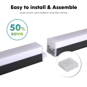 Universal Linkable LED Linear Lighting System with X T L Connectors for DIY Shapes Office Workshop Retail Mall