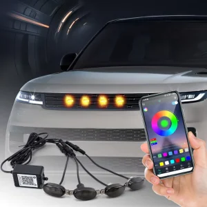 Universal Multi Color LED Car Grille Lights Auto Accessories High Brightness RGB LED Car Decorative Lights
