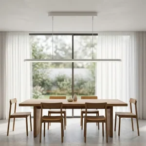 Up & Down Linear Panel Light Chandelier Pendant Hanging Ceiling Light for Living Room Dining Room Kitchen Restaurant
