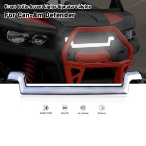 Upgrade Auto Lighting System Front Grille Accent Lights Signature Lamp with White DRL Light for Can Am Defender