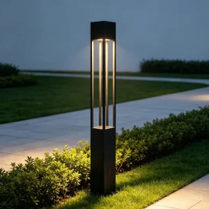 Urban Project Square Post Top Light Custom Laser Carving Aluminum Profile Courtyard Lighting