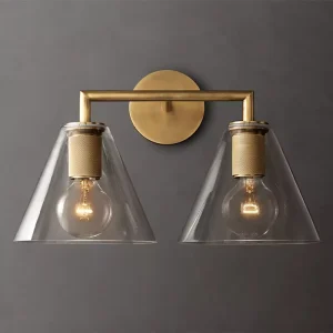 Utilitaire Funnel Shade Double Sconce Chandelier for Dining Room Bedroom Indoor Modern Wall Lamp Lighting Decoration Home