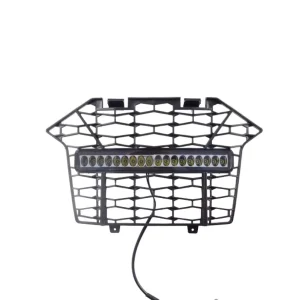 Utv Accessories for RZR Front Bumper Mesh Grille Grill with LED Light Bar for Polaris RZR PRO XP 1000