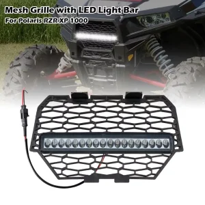 Utv Parts Auto Front Mesh Grill Guard Atv Accessories LED Grill with Light for Polaris RZR XP 1000 900