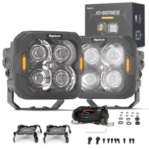 Vehicle Accessories High Bright Spotlights 4×4 Off-road LED Fog Driving Light Auxiliary for Outdoor Driving at Night Rainy Days