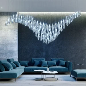 Villa Lobby Hanging LED Light Dining Room Hotel Restaurant Crystal Chandelier Pendant Lamp