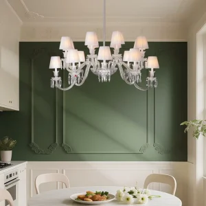Vintage French Style Crystal Chandelier Multi Light Pendant Light for Villa Hotel Interior Lighting