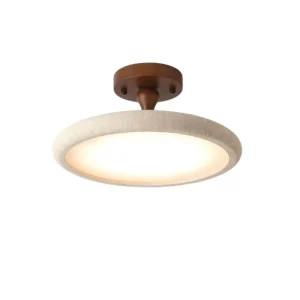 Vintage Natural Stone Wood LED Ceiling Light Luxury Suspension Lamp Villa Bedroom Foyer Lighting Fixture