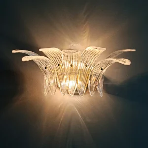 Vintage Palmatte Chandelier Wall Light Sconces Clear Glass Bedside Lamp Wall Lights for Home