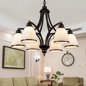 Vintage Style Pendant Light Loft Retro Glass Chandelier Glass Pendant Lamp for Living Room