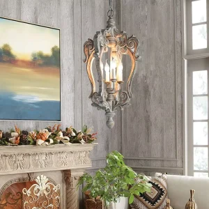 Vintage Wood French Retro Kitchen Pendant Light