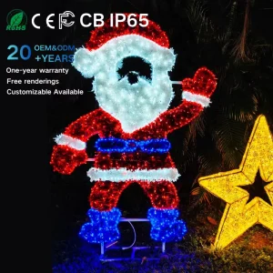 Viral Aesthetic Ornament IP65 All Weather Santa Street Pole Fixture Night Glow for Wedding Venue Outdoor Showcase
