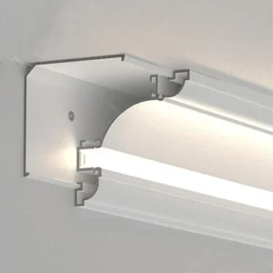W60xH60mm Ceiling Corner Trim Luminous LED Aluminum Profile for Led Strip Lighting Aluminum Extrusion with PC Diffuser