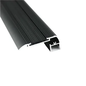W65xH28mm Black 6000 Series Aluminium LED Stair Nose Profile for Stairs Use for Cinema Theater