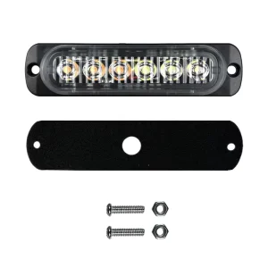 WD 6 LED Emergency Warning Strobe Lights Deck Grille LED Strobe Flashing Lights Car Truck 12V 24V Boat Side Maker Light
