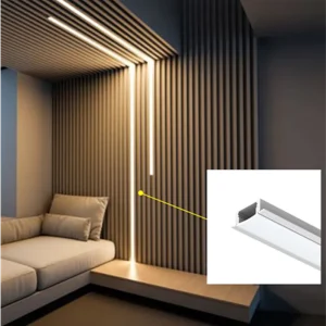 WPC Slat Board Wall Panels K16 T Profile Aluminum Alloy Housing Channel Extrusion Recessed LED Light Strip Profile