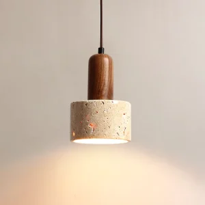 Wabi Sabi Travertine Small Pendant Light Stone LED Chandelier Modern Bedroom Ceiling Lighting Fixture Home Decor