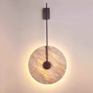 Wabi Sabi Travertine Yellow Cave Natural Stone Background Rustic Wall Lamps Decorative Lighting for Hotel Living Room