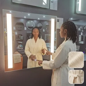 Wall Hanging Smart LED Vanity Mirror Touch Dimmable Defogger Mirror 3000K 6000K Full UL for Hospitality Project