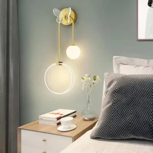 Wall Lamp Bedroom Butterfly Lamp Nordic Minimalist Modern Ins Bedside Lamp Light Luxury Living Room Background Wall Light