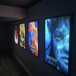 Wall Mount Aluminum Frame Acrylic Panel Snap Backlit LED Light Box Large Cinema Light Box