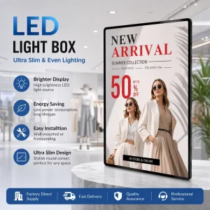 Wall Mount Pull Change LED Slim Light Box High Bright Indoor Commercial Advertising Display Sign