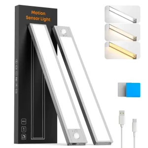 Wall Mount Rechargeable LED Light with Motion Sensor Indoor Light Dimmer Ideal for Home Kitchen Cabinets Closet Reading