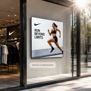 Wall Mounted LCD Advertising Screen For Fashion Store Product Display 43 Inch 521XH High Brightness Window Display