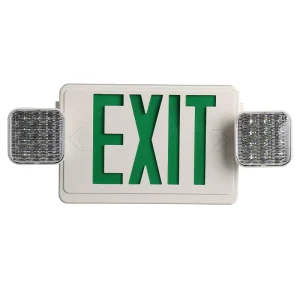 Wall Surface Mounted Automatic Red Green Two Head LED Exit Sign Emergency Combination Light with 3.7V Li ion Battery Powered