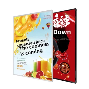 Wall-mounted Aluminum Frame Billboard Tempered Glass Panel LED Ultra-thin Square Light Box