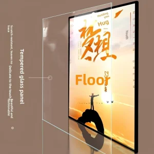 Wall-mounted Rectangle Ultra-thin Tempered Glass Pulldrawer Light Box with Aluminum Alloy Frame and 10000 Lumens