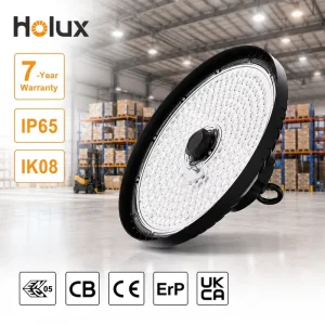 Warehouse Factory Project 5000K 80W 100W 120W IP65 7 Year Warranty 200 lm Per W LED PC Lens UFO LED High Bay Light