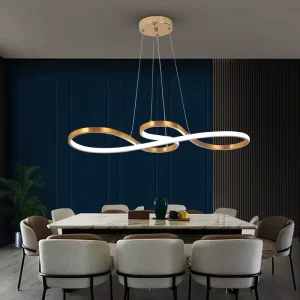 Warehouse Fast Delivery Loft Kitchen Island Dinning Table 50W Modern Led Curved Ceiling Pendant Light for Office Home