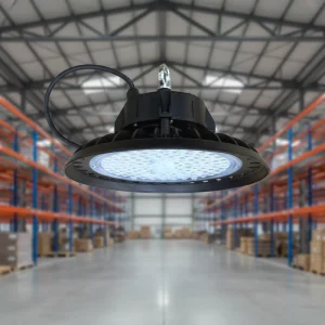 Warehouse Highbay 100W Die Casting Aluminum IP66 Rated UFO Factory Light 15000 Lumens 4100K Neutral White 5-Year Warranty