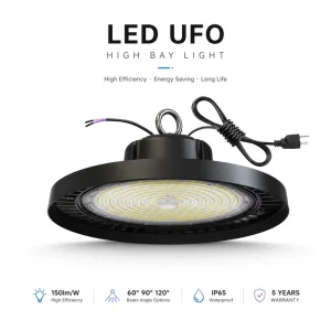 Warehouse LED UFO High Bay Light 150LM/W 100W 150W 200W 240W 3CCT Selectable Aluminum Housing Factory Workshop Lighting