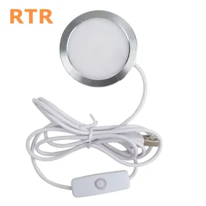 Warm White 5V 12V Linkable LED Puck Lights Tap Control Stick On Under Cabinet Lighting for Kitchen Closet Garage Shelf